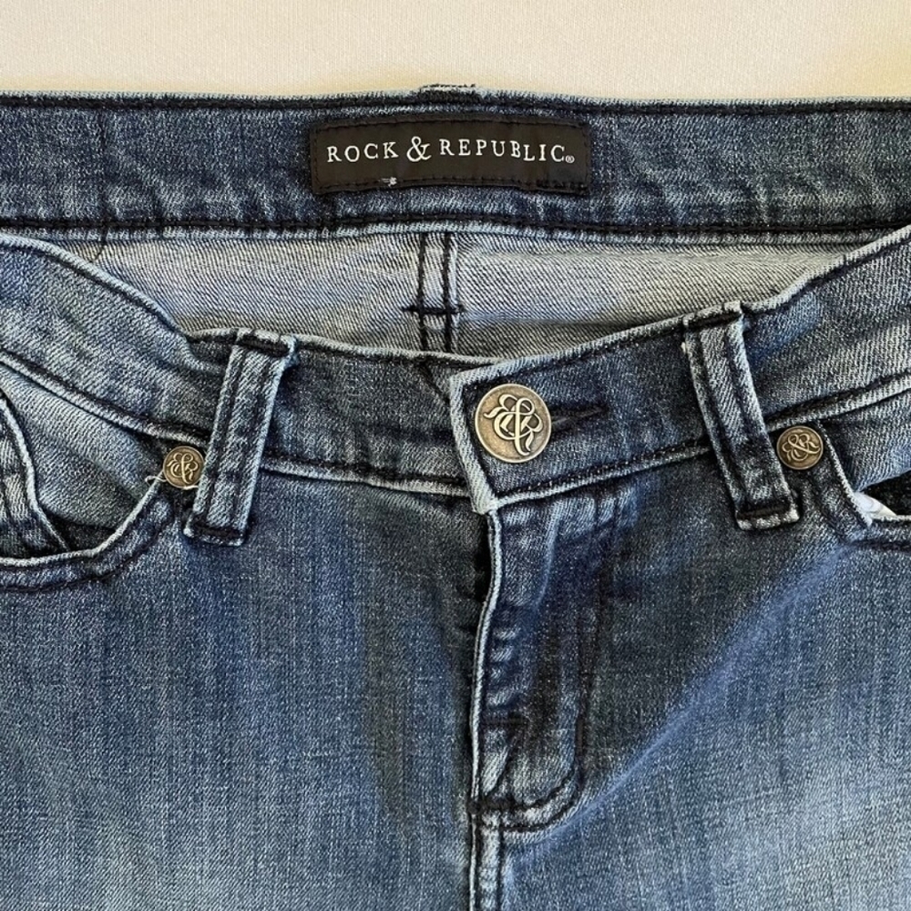 Vintage Rock & Republic Kasandra Low Rise Bootcut Flare Embroidered Flap Pocket - Picture 5 of 8
